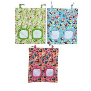 quinine pig chinchilla Hay Feeder Bags 3-Pk Multicolor Bunny Bird Bear Print LN